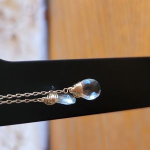 Light green gem (2) dangle necklace